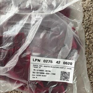 Fabletics Red Velour Bike Shorts